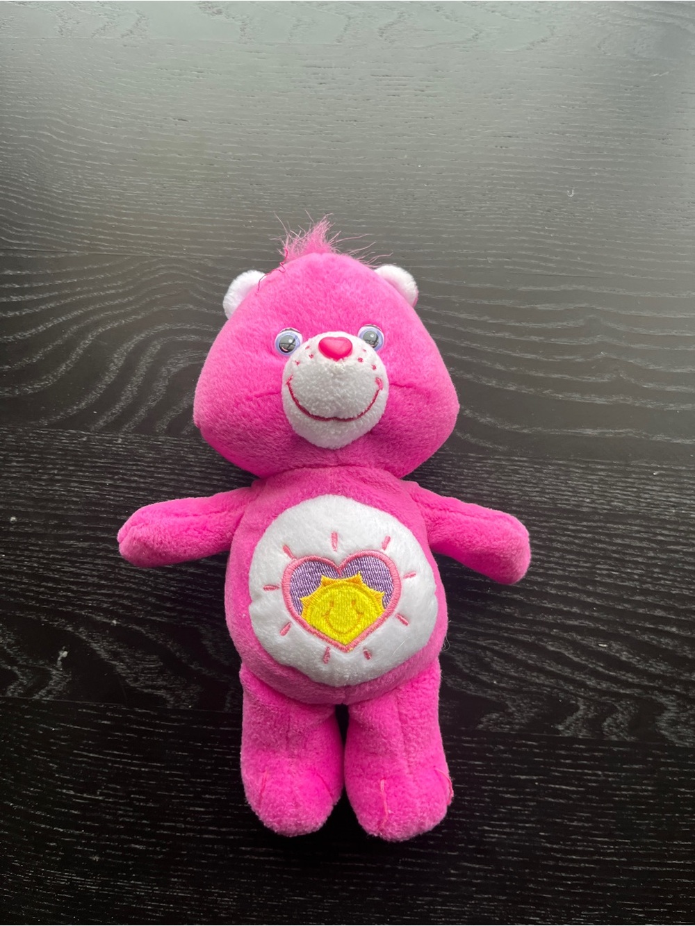 Bright Pink Plush Bear with Heart Emblem - Kids Toys